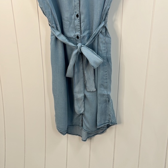 🆕Hem & Thread Chambray Button Down Belted Shirt Dress Denim Vintage Design - Picture 6 of 13